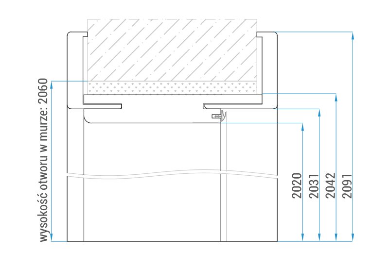 CLASSEN durų angos aukščio techninė schema